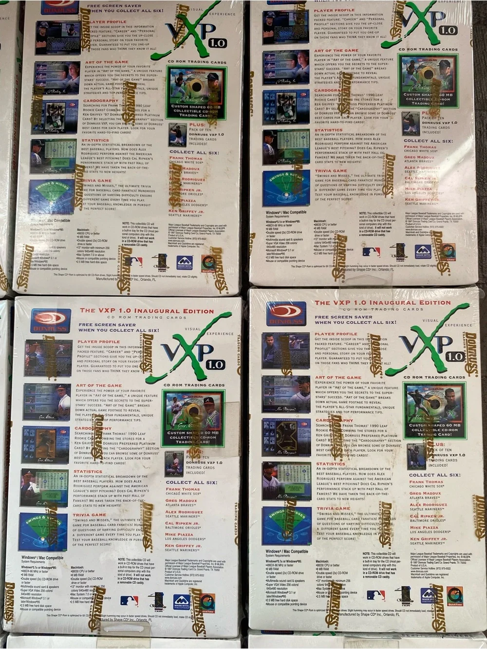 NEW Vintage Baseball 1997 Donruss VXP 1.0 CD Rom & Pack 10 Cards Collection NOS